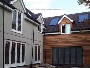 Render and Cedar cladding in Hamble, Hampshire